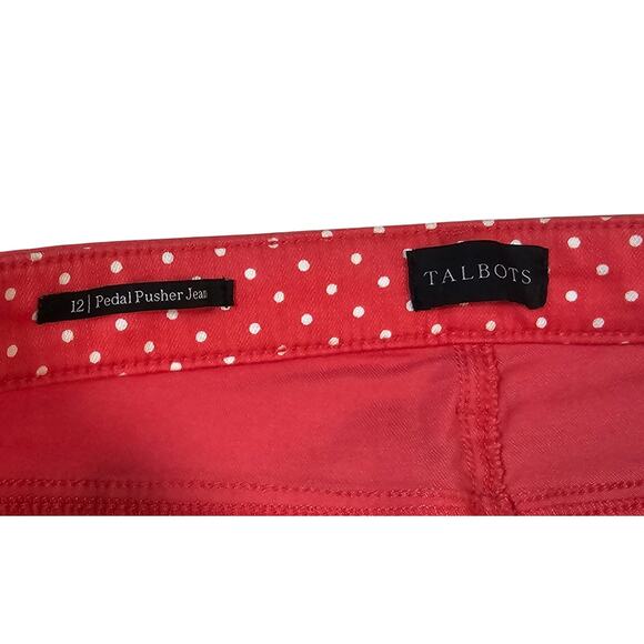 Talbots pedal pusher capri pants pink colored stretch sz 12 high rise casual - Picture 7 of 10